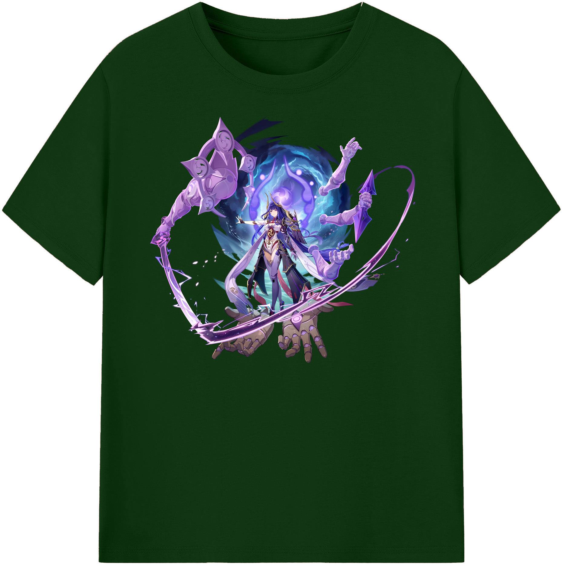 げんし神 雷電将軍 らいでんしょうぐん genshin Raiden Shogun 綿100％半袖Tシャツ（フロントプリント）